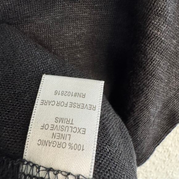 Garnet Hill Organic Linen Black Cap Sleeve Relaxed Boxy Style Size XL NEW - Picture 5 of 5